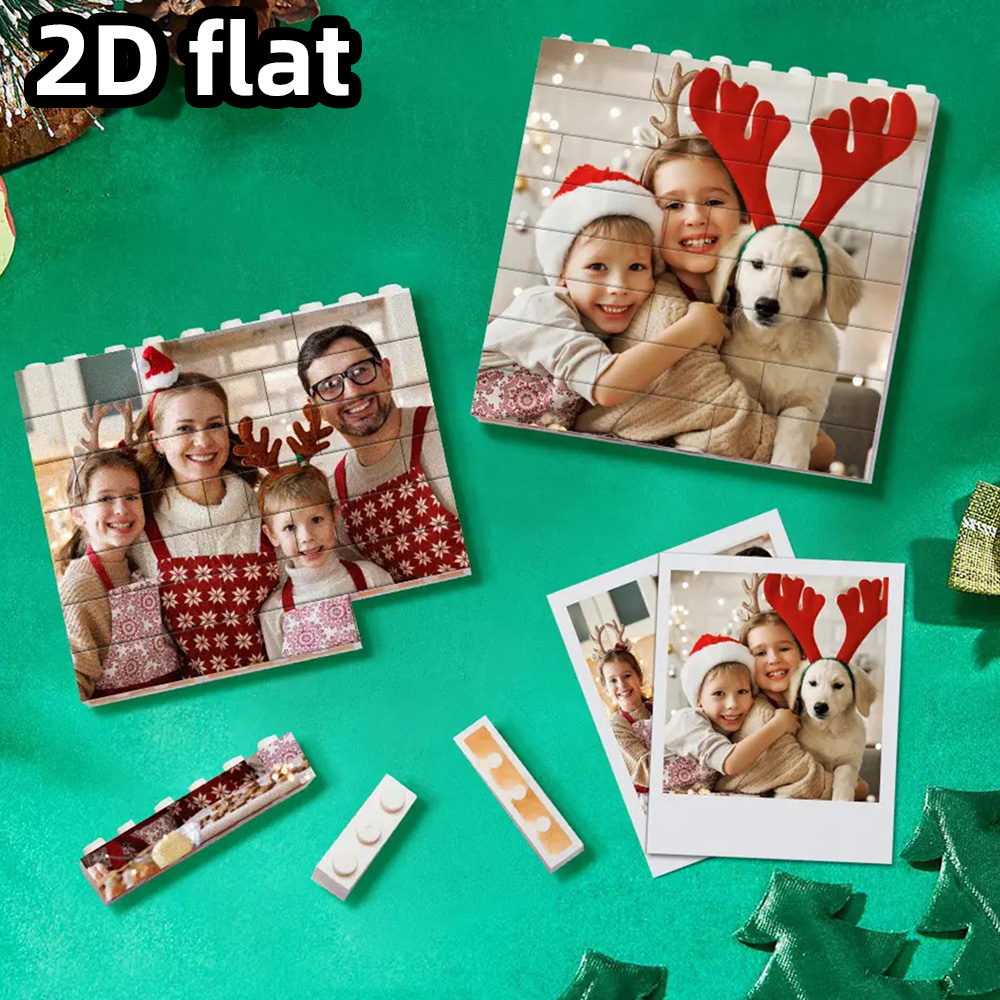Photography Ideas - クリスマスデコレーション用のカスタマイズされた写真入り積み木。 パーソナライズされた休日の記念品。 家族写真、カップル記念日、行こう