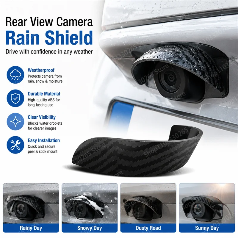 Camera Rain Cover - 自動車用ユニバーサルリバースカメラレインカバー、自動車用リバースカメラ防水防塵粘着カバー