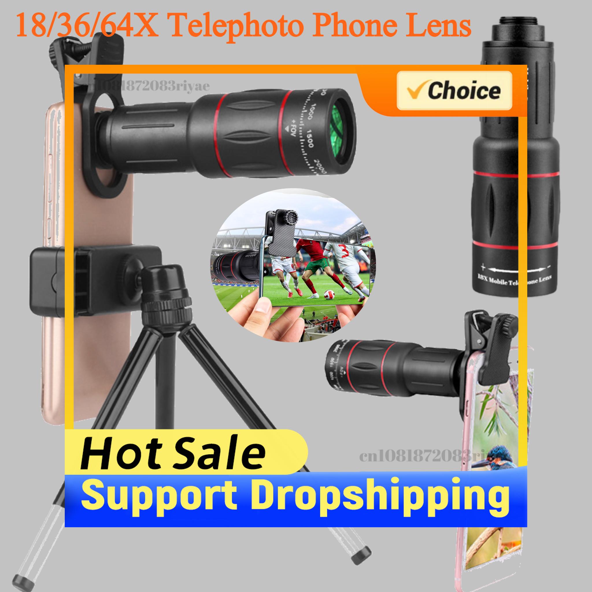 Photography Zooming - 18/36/64X 携帯電話カメラレンズセット クリップオンズーム電話カメラ望遠レンズ写真撮影アーティファクト HD 単眼鏡狩猟用