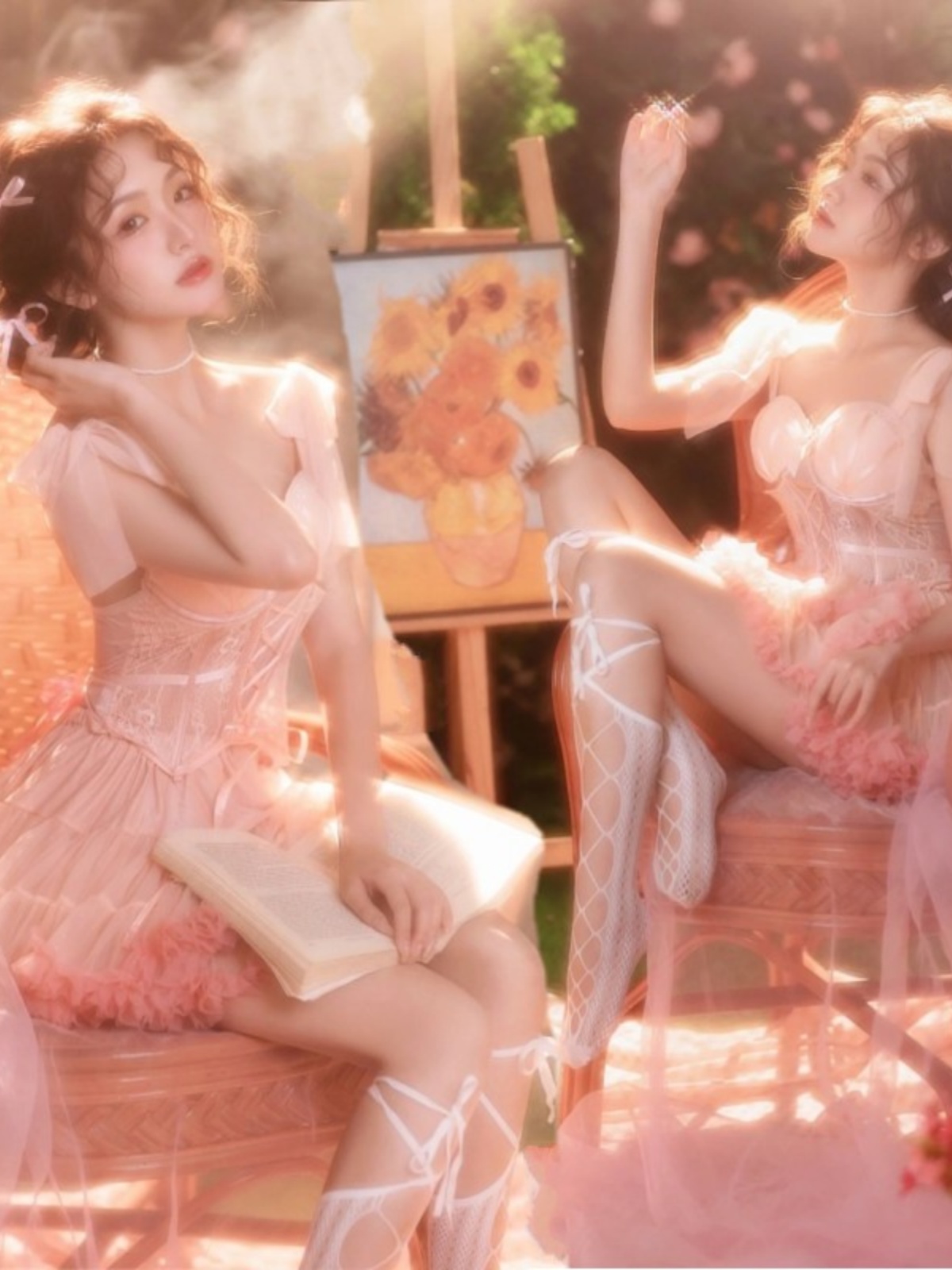 Photography Young - 韓国風スイートガールドレス写真スタジオアート写真撮影ピュアデザイアフレッシュネス若い女性用ドレス写真撮影用