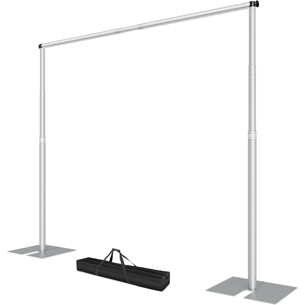 Backdrop Stand Kit - 米国発送 ヘビーデューティー 10x10フィート バックドロップスタンド 調節可能なパイプとドレープキット スチールベース付き