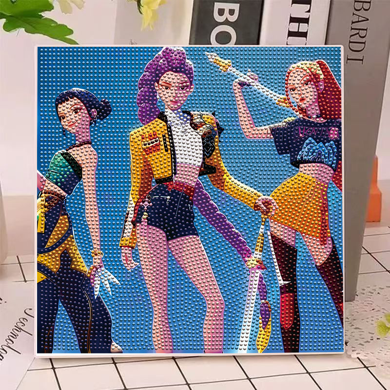 Photography Object - アニメハンターズ ガールズ ルミ ミラ ゾイ ダイヤモンドペインティングキット