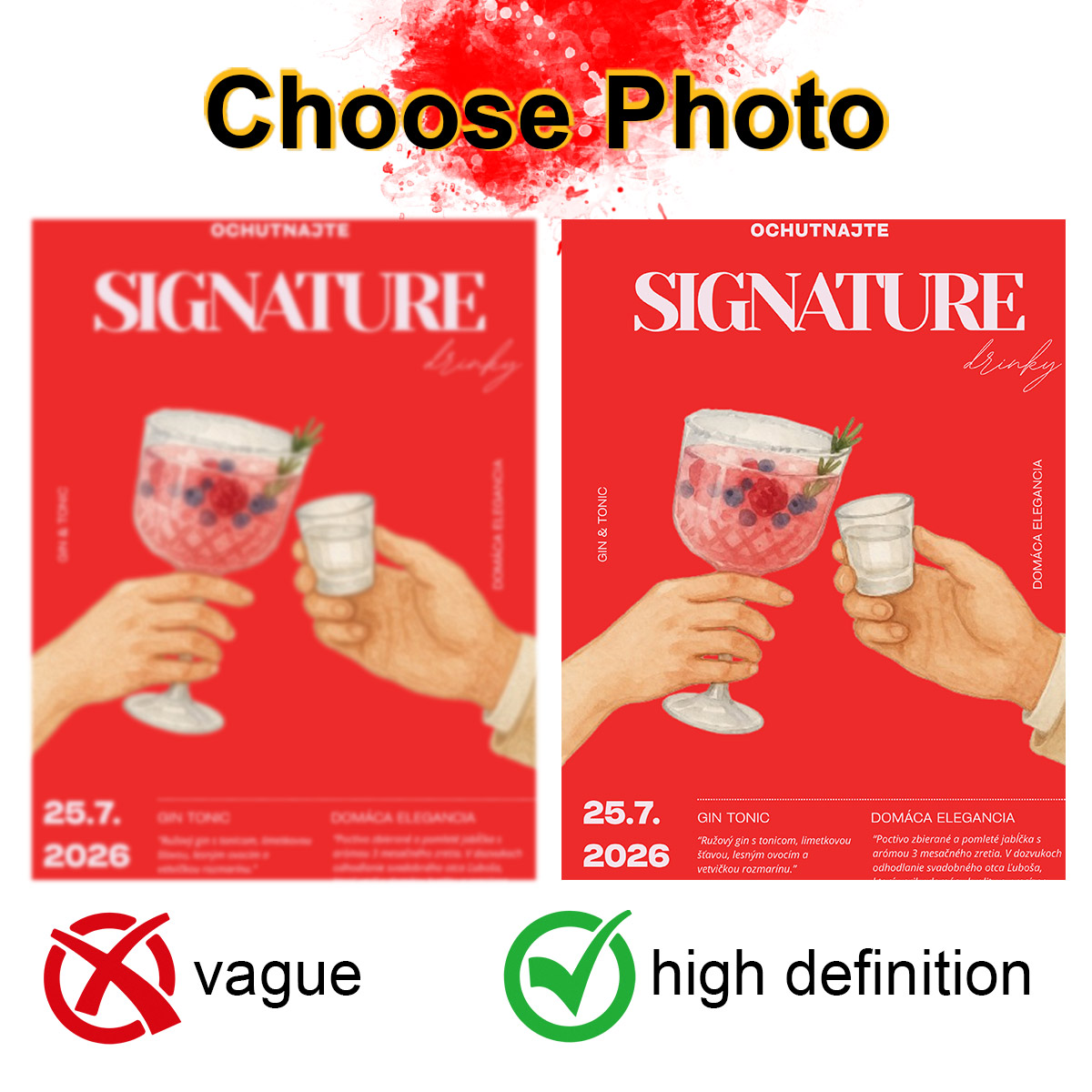 Photography Object - カスタム写真広告ポスター パーソナライズド飲料ウォールアート バー/レストラン用 A4-A3-A2 HD印刷 キャンバス