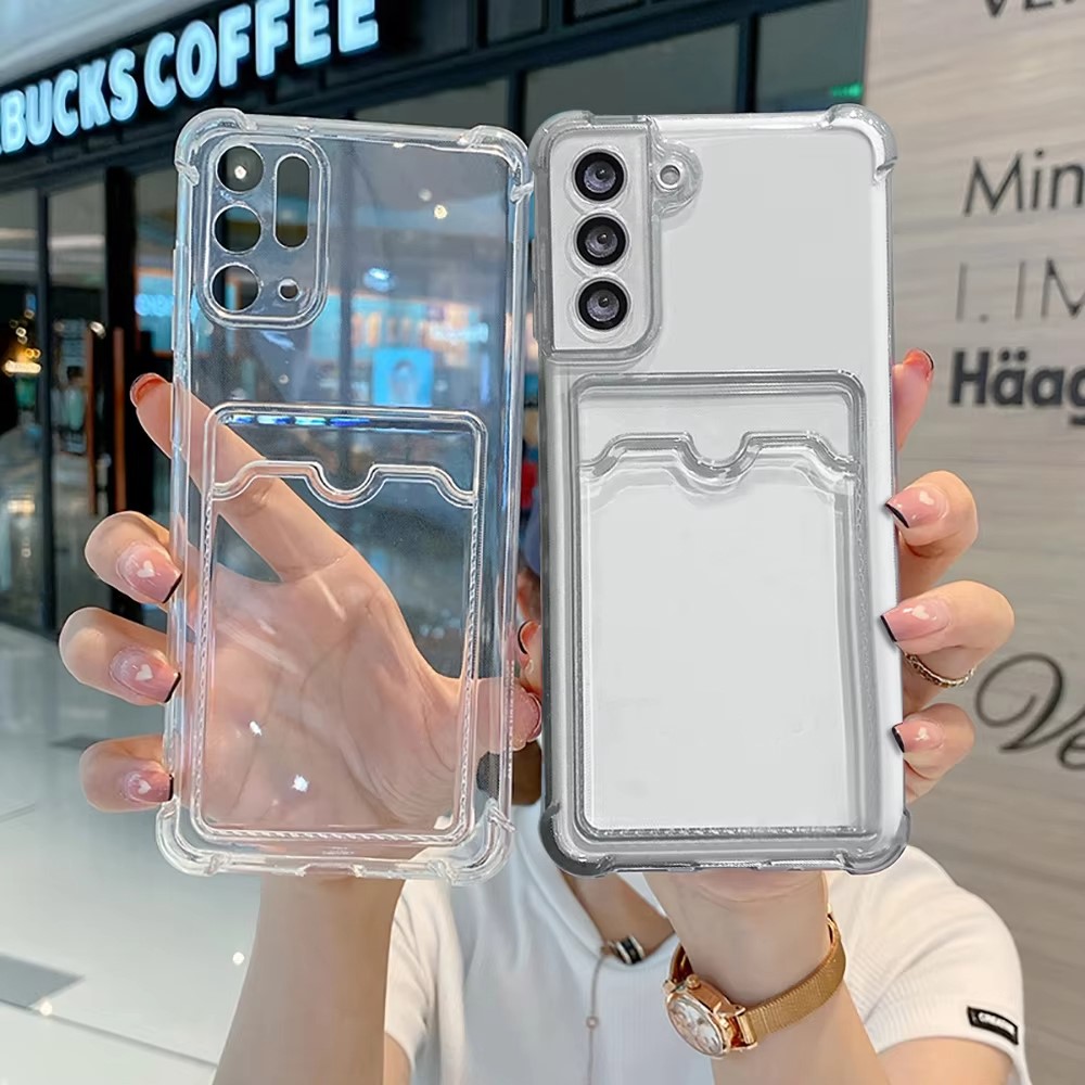 Photography Product - クリアシリコンカードスロットホルダー付きスマホケース Samsung S26 Ultra S25 Plus