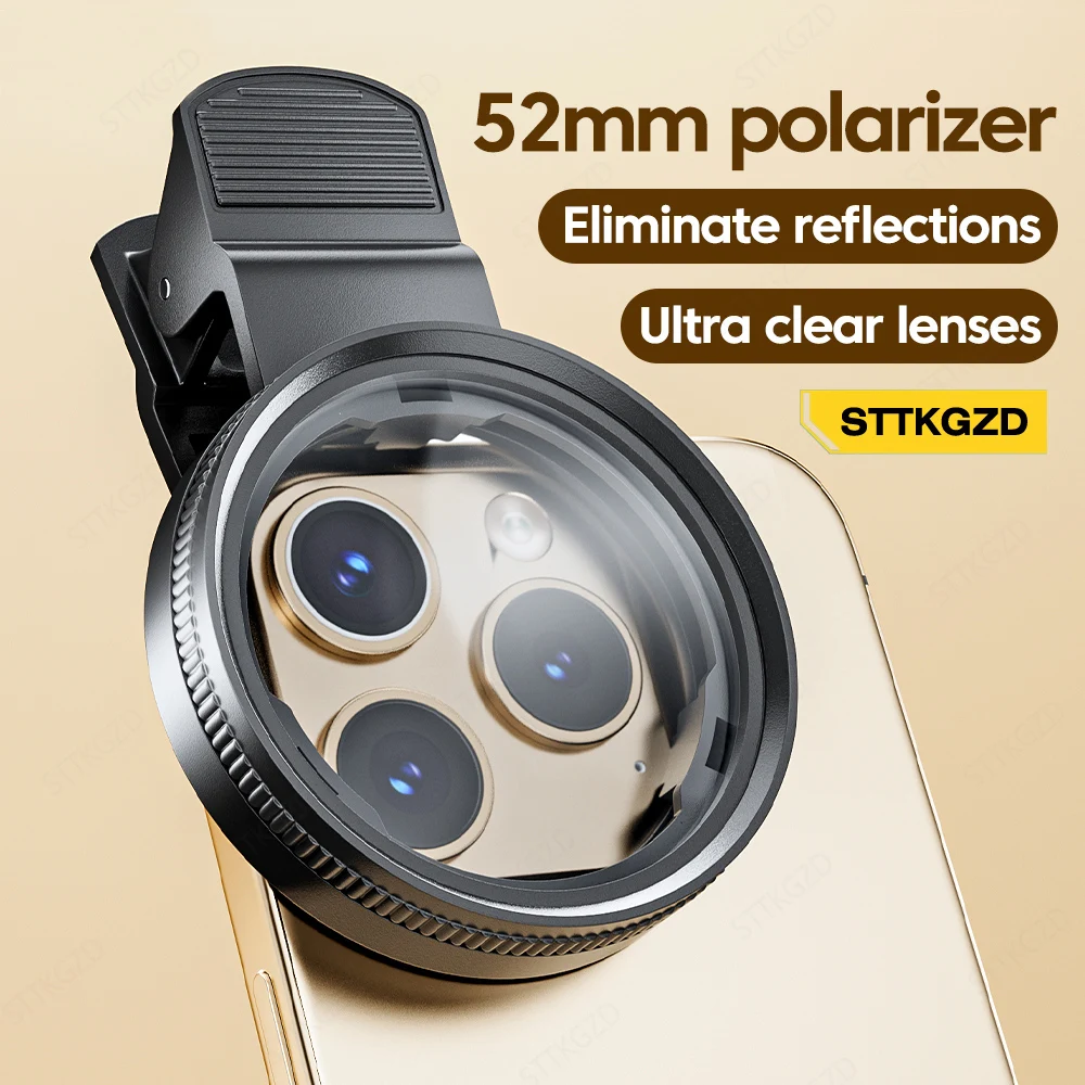 Photography Zooming - 新しい52mm CPL携帯電話レンズフィルターレンズクリップカメラアクセサリー円偏光フィルター Canon Nikon全スマートフォン対応