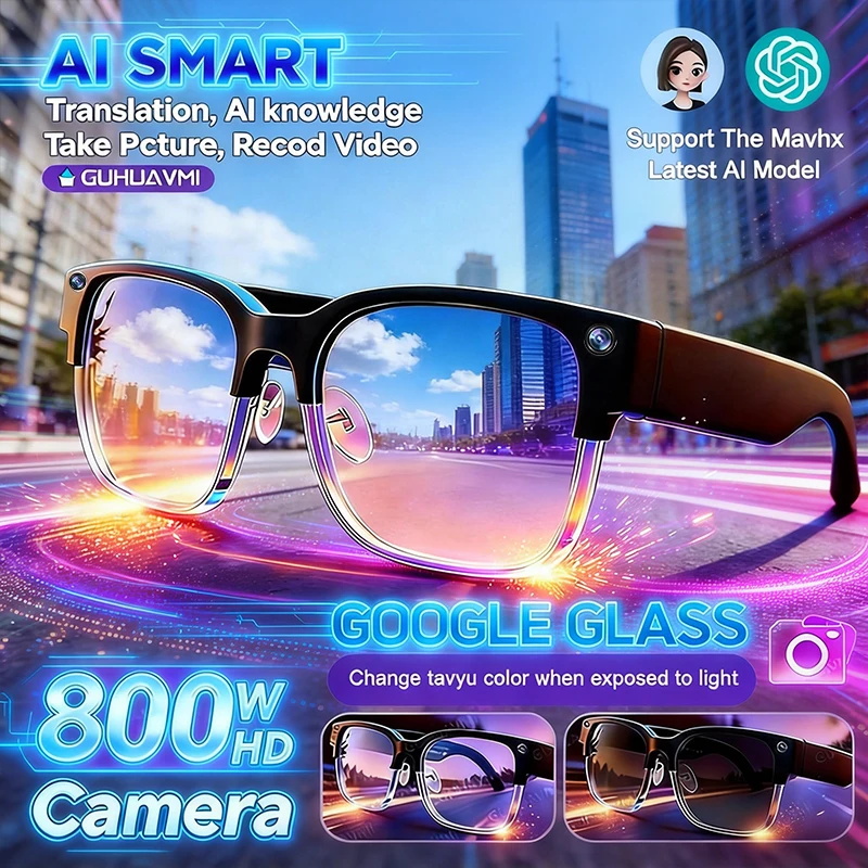 Photography Product - 2026年新型 800万画素カメラ搭載スマートグラス メンズ ビデオ録画 AI写真認識 Bluetooth通話
