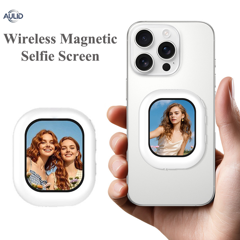 Photography Camera - ワイヤレスミニ磁気セルフィースクリーンモニター iPhone 17/16 Androidスマホ背面カメラ撮影用 Vlog ライブ写真撮影アクセサリー
