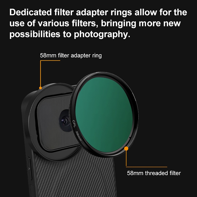 4 in 1 レンズ 58mm 携帯電話フィルターキット C - Photography With Mobile のレビューと価格