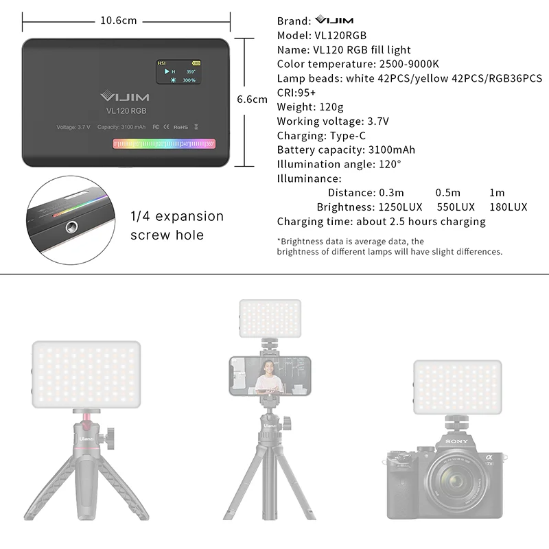 2026 New120 RGBポケットフィルライトカメラユニ - Photography Camera のレビューと価格