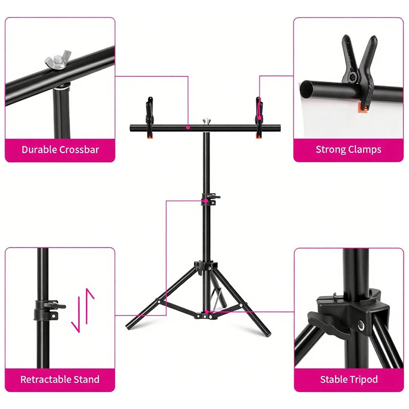 T 字型写真撮影の背景スタンドフォトスタジオ T 字型サポー - Backdrop Stand Kit のレビューと価格