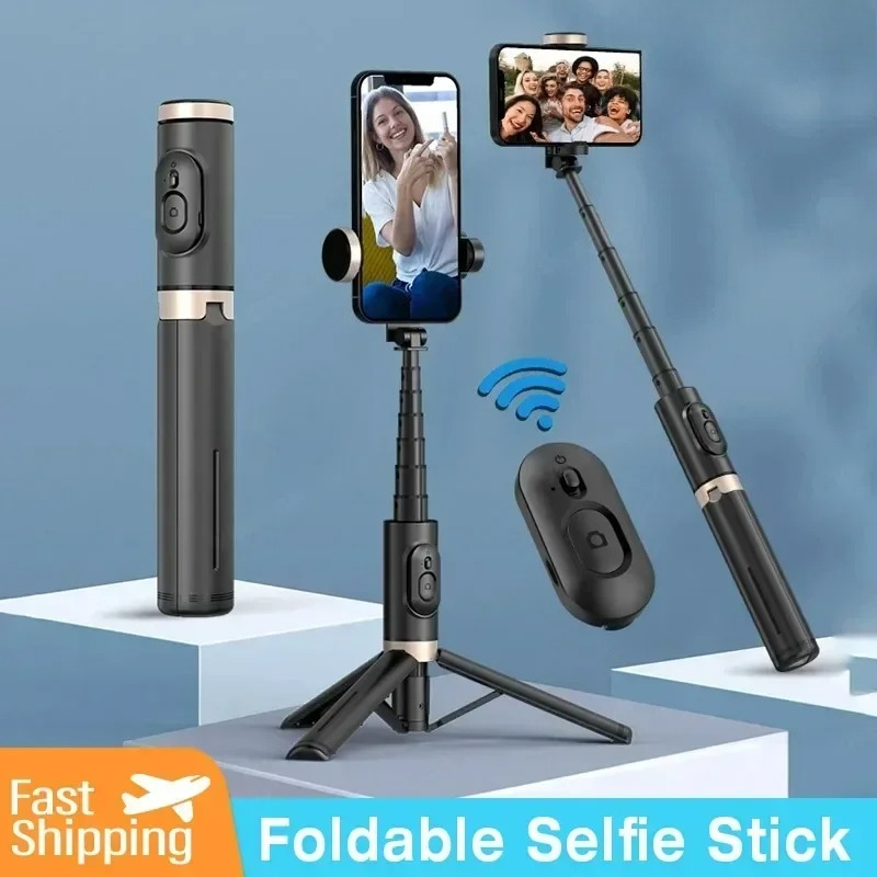 折りたたみ式 Bluetooth 自撮り棒 ワイヤレス三脚  - Photography With Iphone 15 のレビューと価格