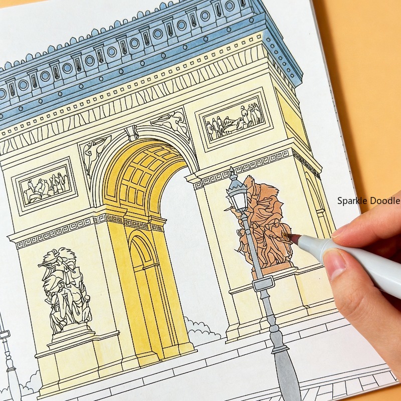 高精細線画ぬりえブック、ヨーロッパ風景模様落書きブック、スト - Photography Book のレビューと価格