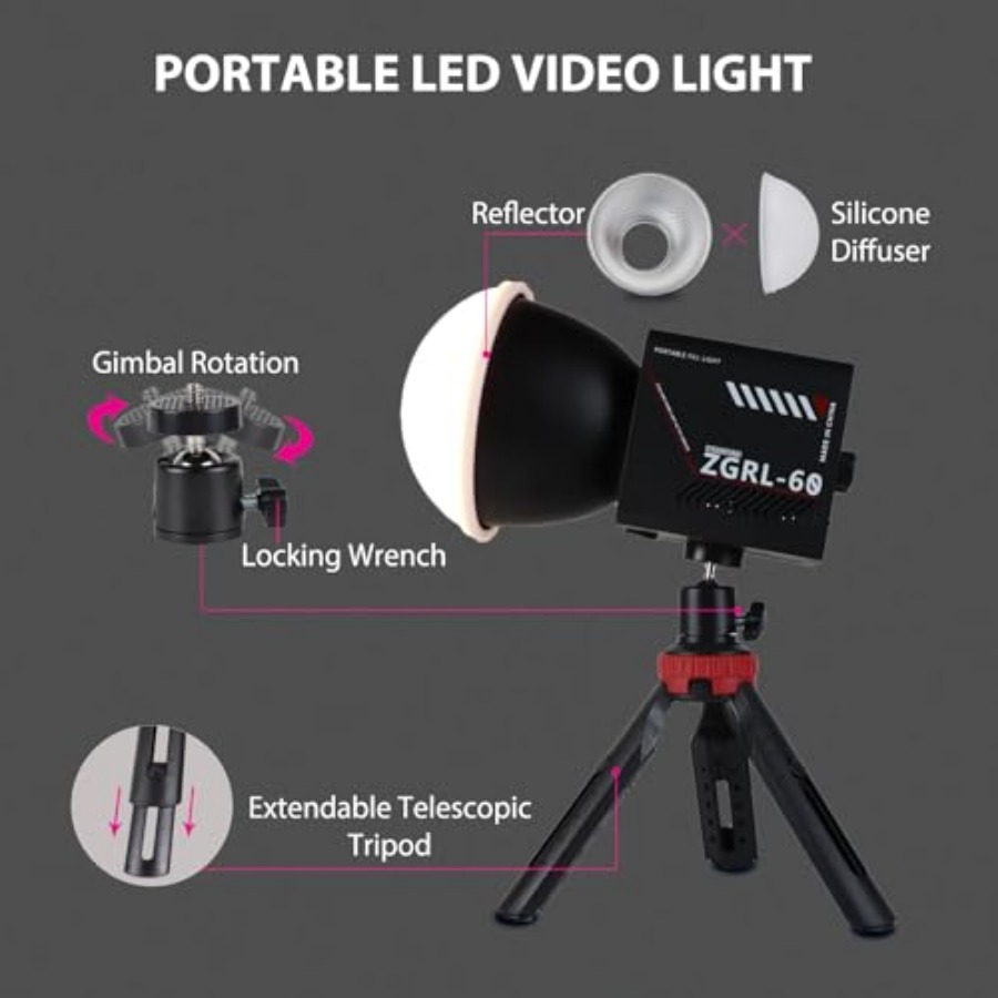 60W COB LED ビデオライト ハンドヘルド ポータブ - Photography Videos のレビューと価格