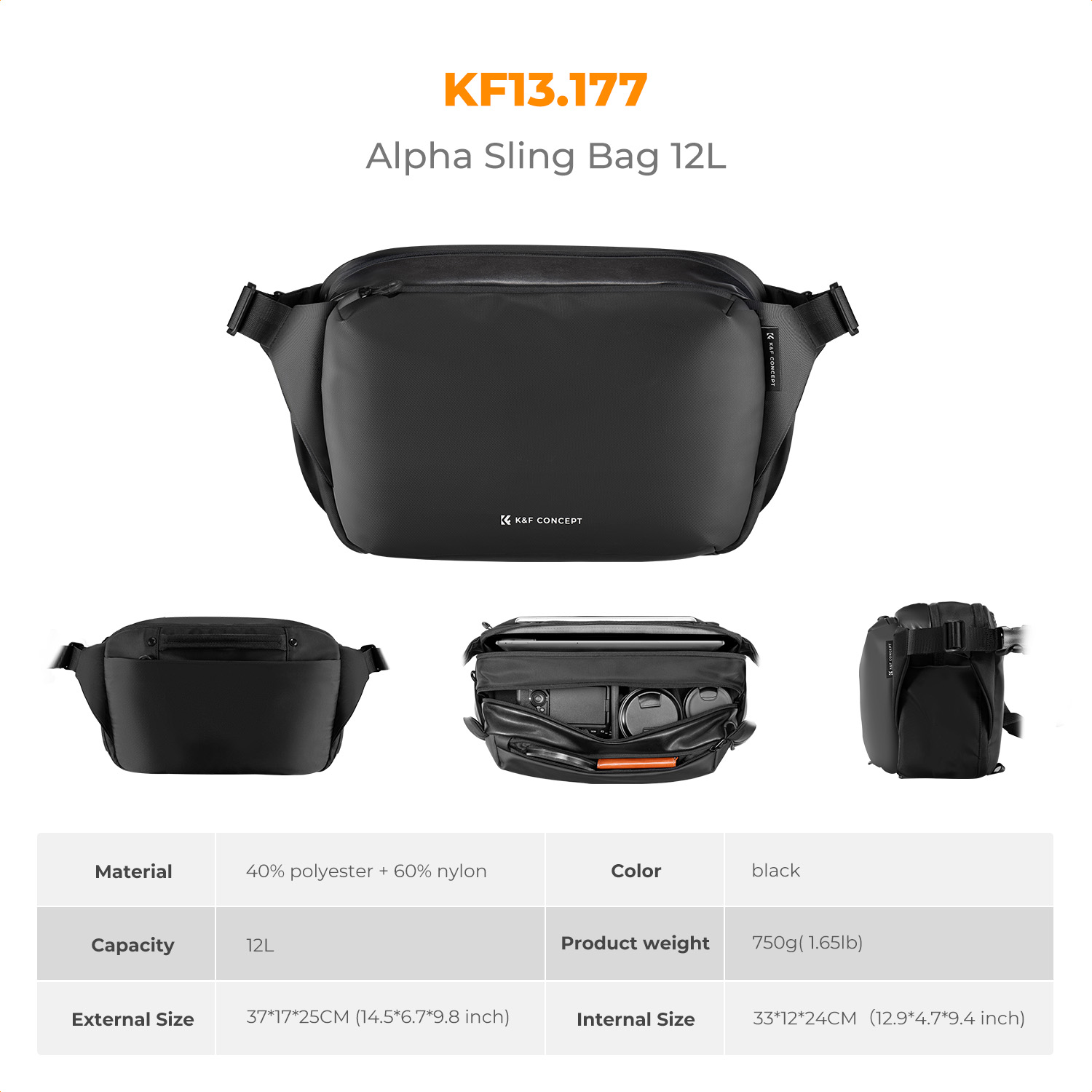 K&F CONCEPT 12L/10L カメラスリングバッグ - Photography Camera のレビューと価格