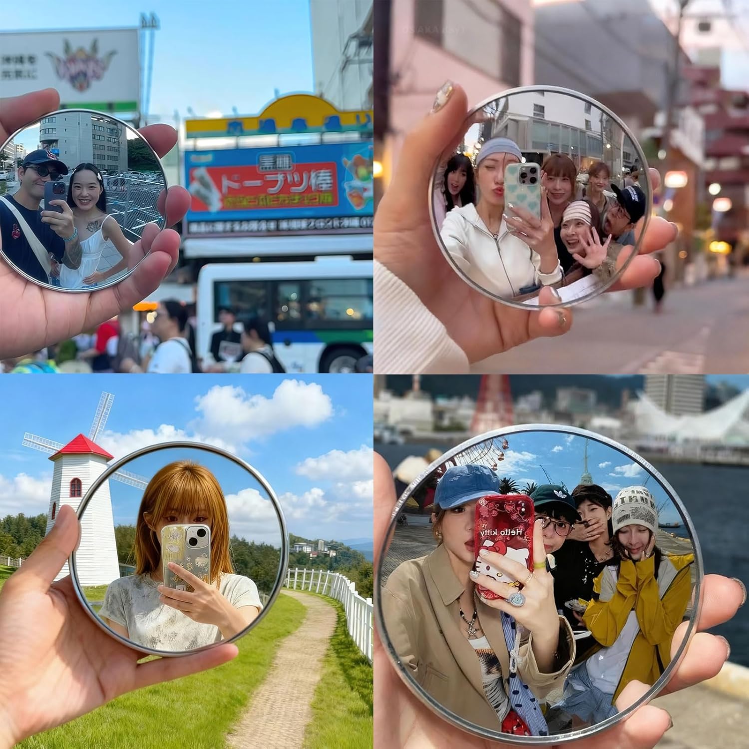 ラウンド凸面鏡旅行自撮り写真小道具高精細ミラーポータブル化粧 - Photography Product のレビューと価格