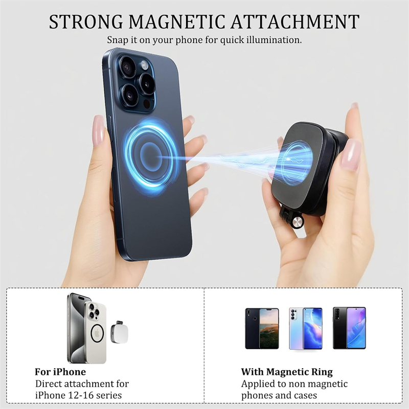 折りたたみ式マグネット式スマホ自撮りライト（ミラー付き、Ma - Photography With Iphone 15 のレビューと価格