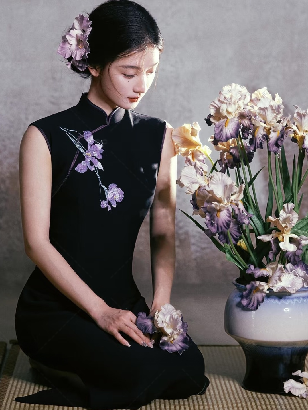 新しい中国風ヴィンテージ黒刺繍ドレスヤングバージョンスリムフ - Photography Young のレビューと価格
