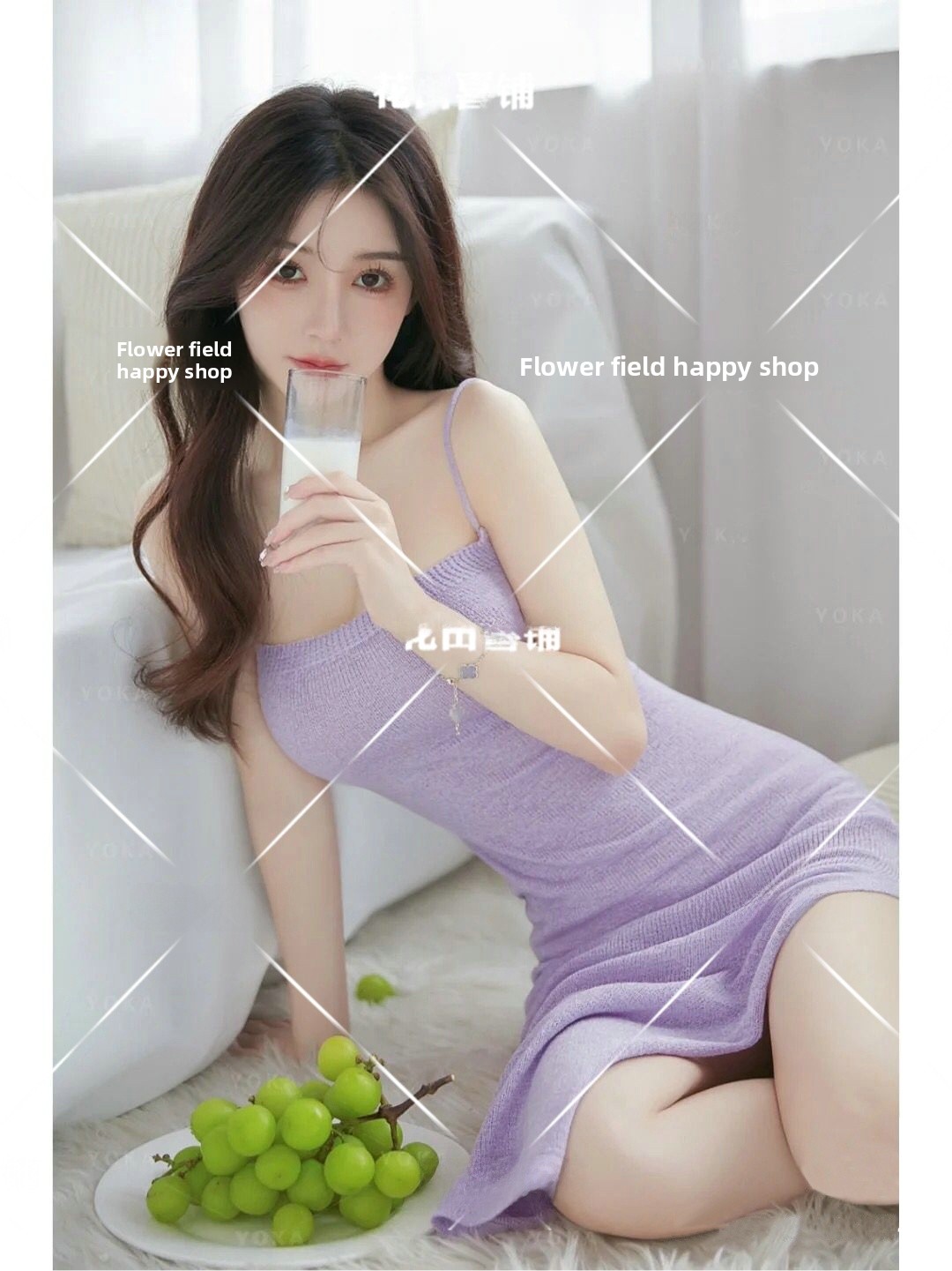 新しいファッショナブルなストラップドレス写真スタジオガールフ - Photography Young のレビューと価格