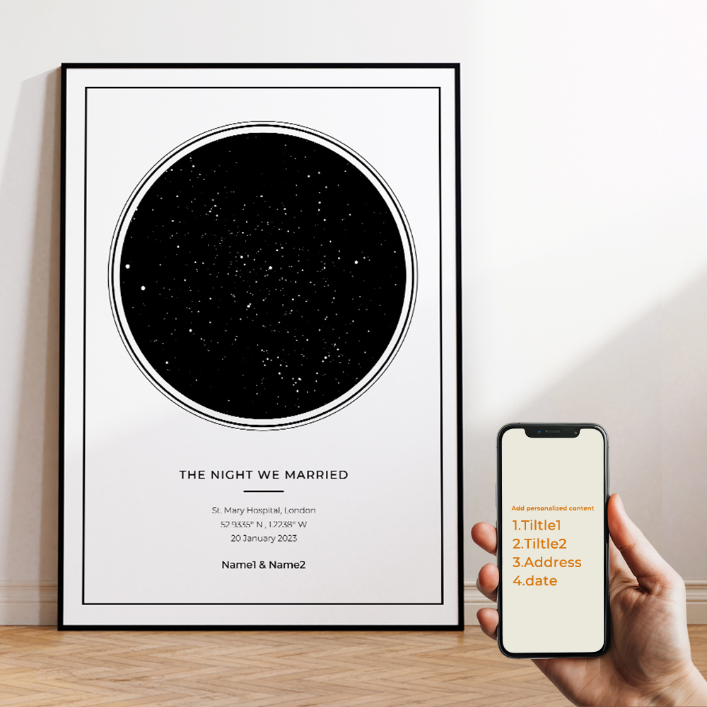 現代風カスタムパーソナライズ夜空星図ウォールアートキャンバス - Photography Object のレビューと価格