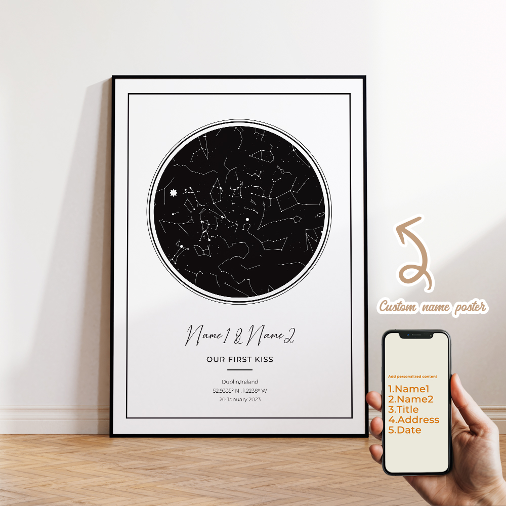 現代風カスタムパーソナライズ夜空星図ウォールアートキャンバス - Photography Object のレビューと価格