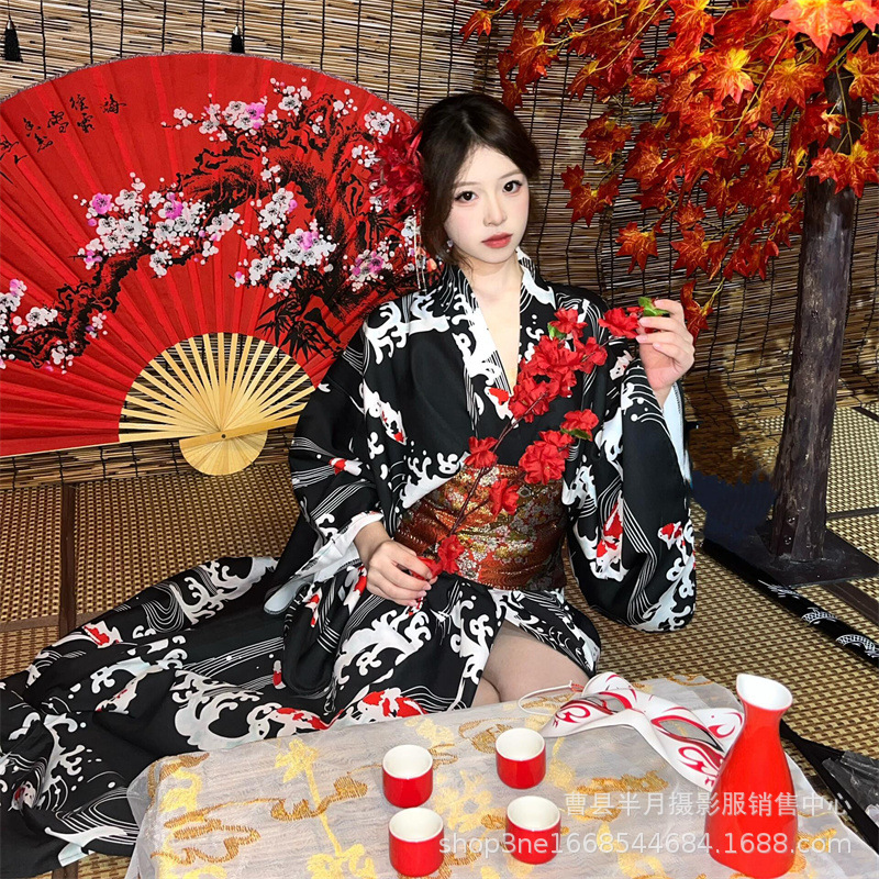 新しい2026年桜柄着物バスローブ改良版和風写真撮影用コスチ - Photography Young のレビューと価格
