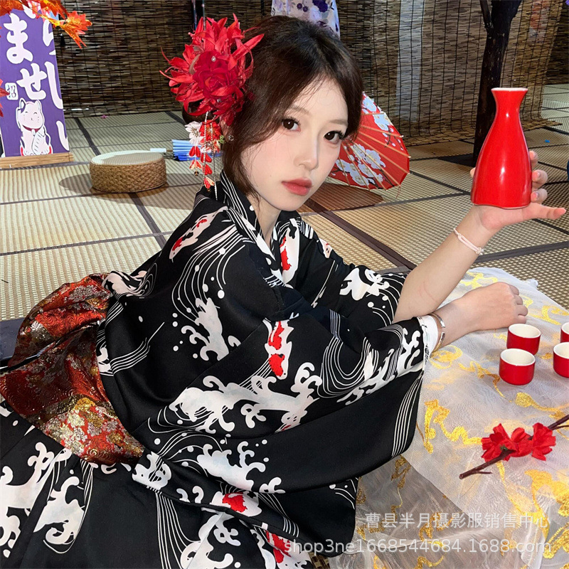 新しい2026年桜柄着物バスローブ改良版和風写真撮影用コスチ - Photography Young のレビューと価格