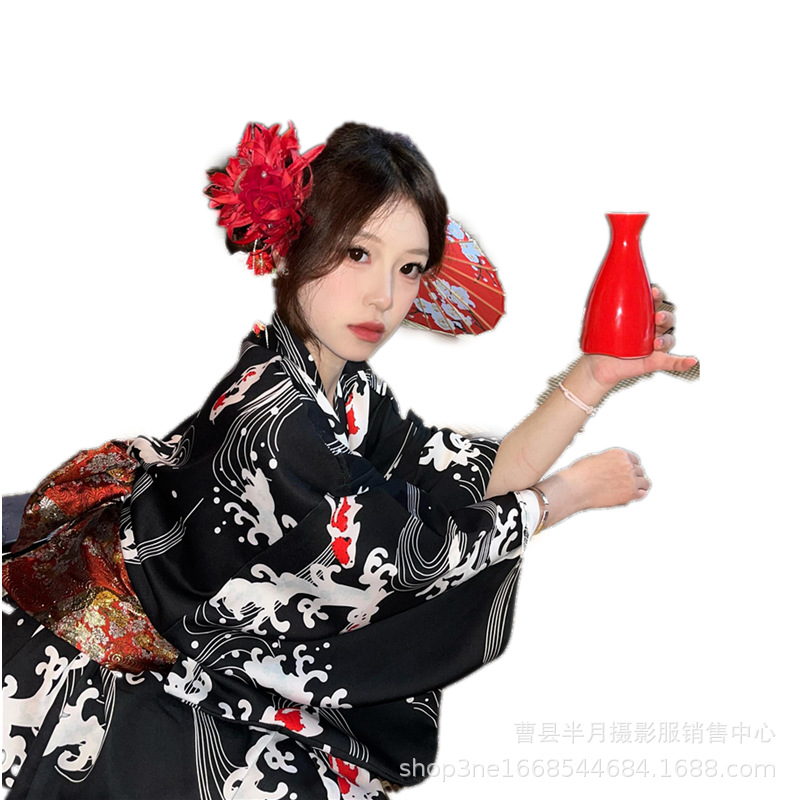 新しい2026年桜柄着物バスローブ改良版和風写真撮影用コスチ - Photography Young のレビューと価格