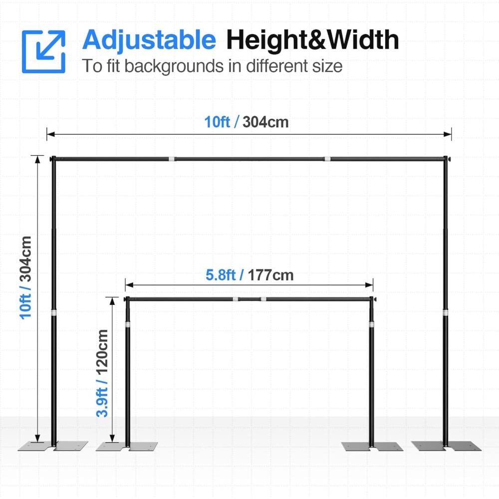 米国発送 10x10フィート バックドロップスタンド ヘビー - Backdrop Stand Kit のレビューと価格