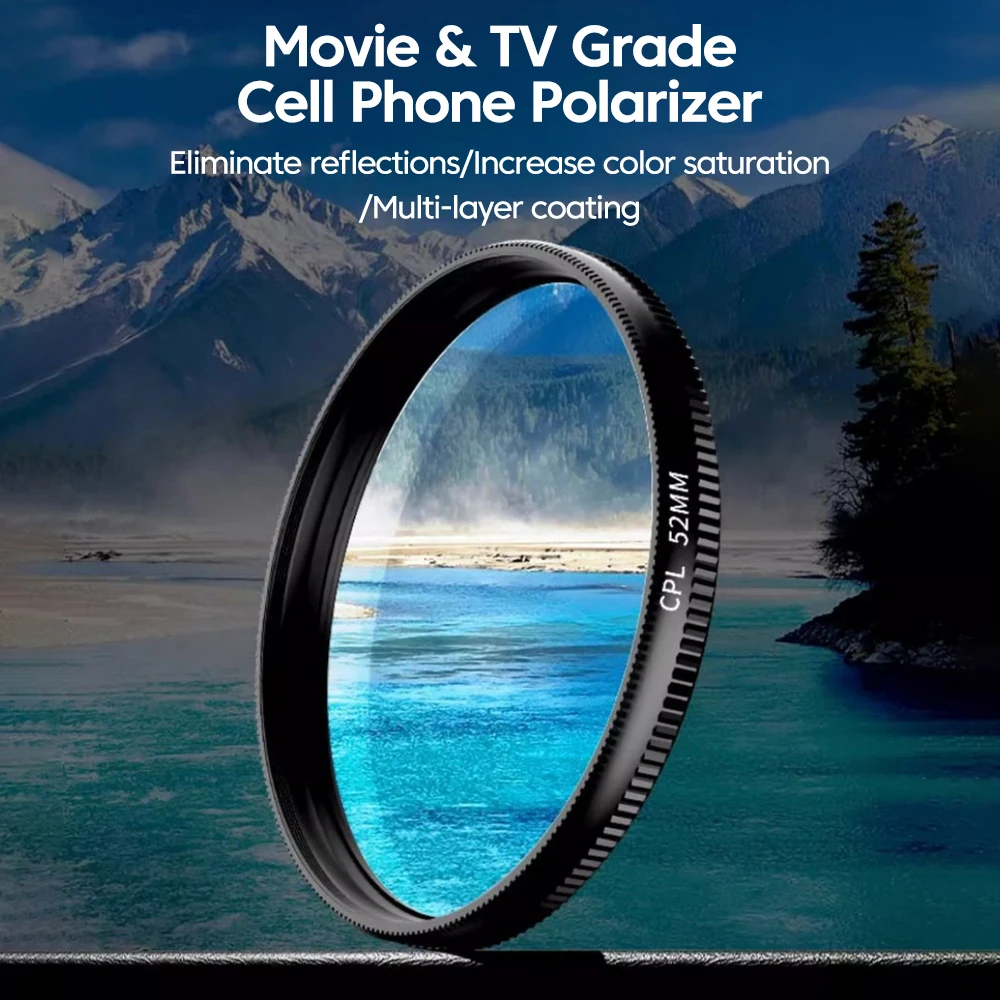 新しい52mm CPL携帯電話レンズフィルターレンズクリップ - Photography Zooming のレビューと価格