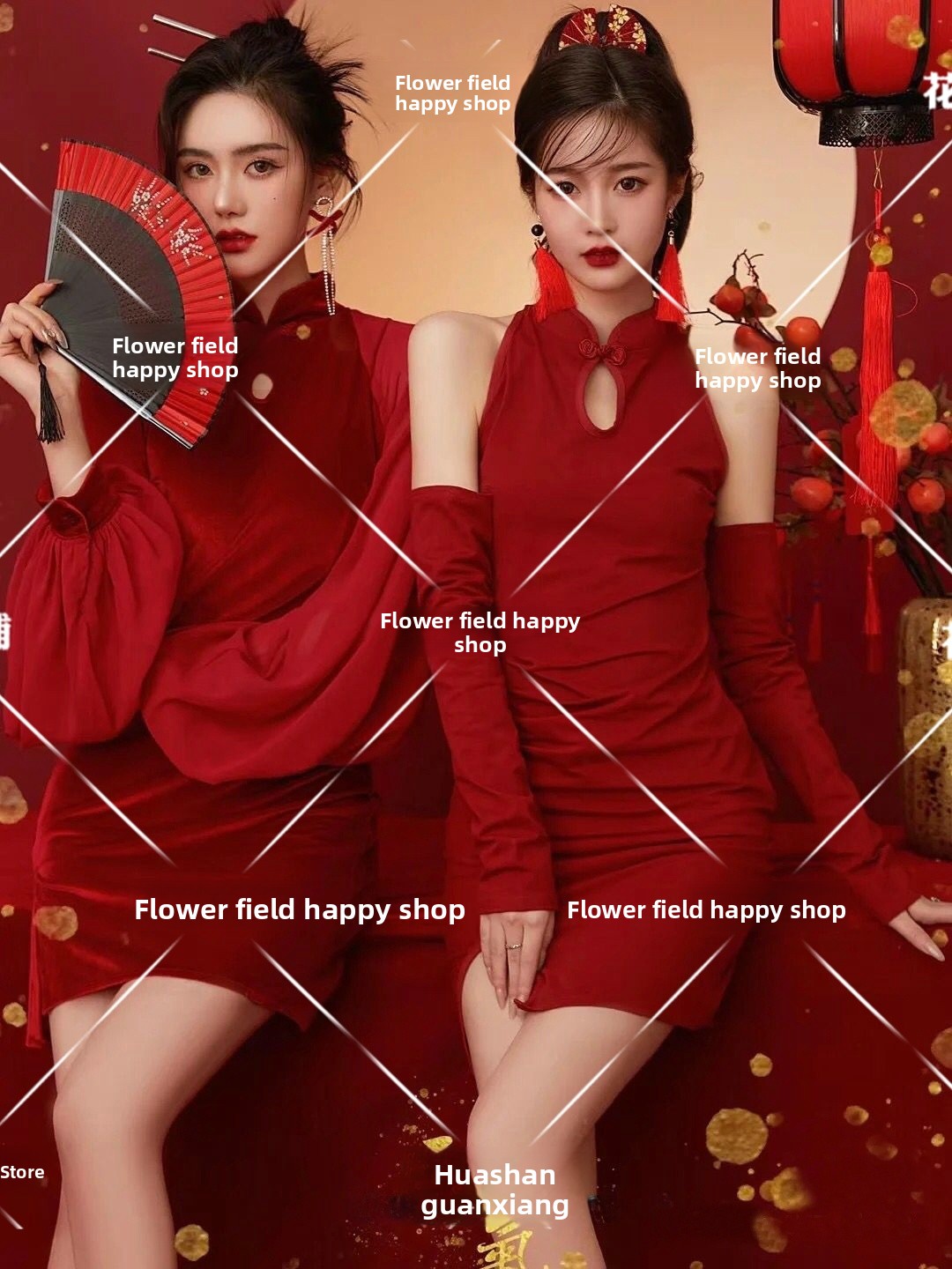 新年ヴィンテージ写真スタジオファッショナブルな親友ポートレー - Photography Young のレビューと価格
