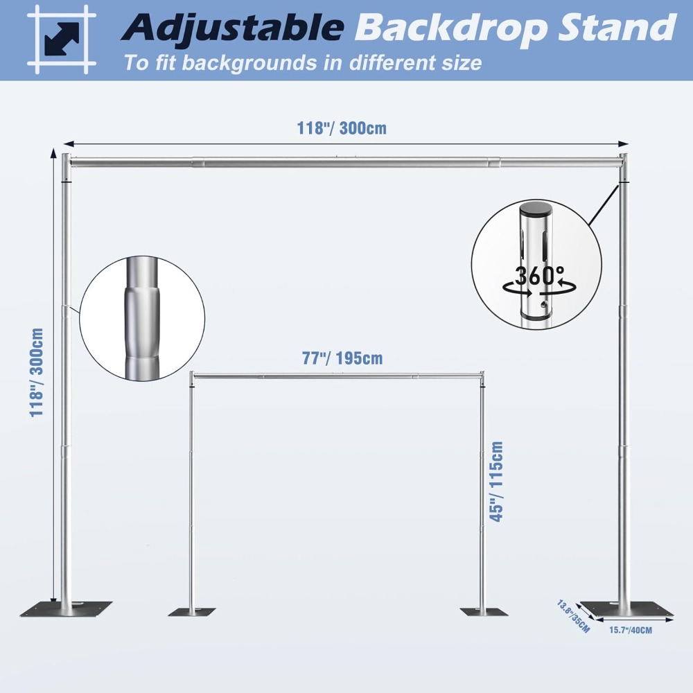 頑丈な背景スタンドキット 10x10フィート 調節可能な伸縮 - Backdrop Stand Kit のレビューと価格