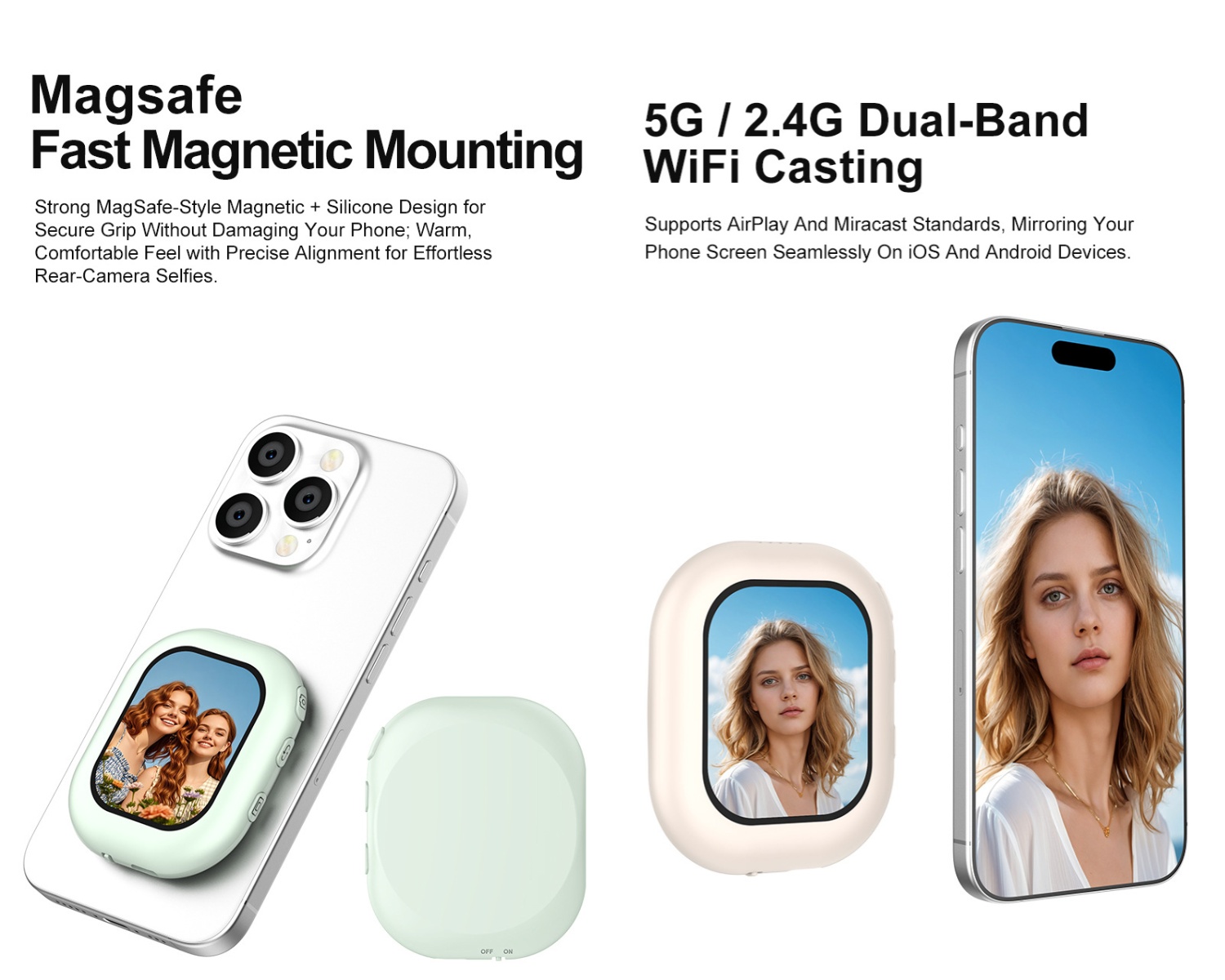 ワイヤレスミニ磁気セルフィースクリーンモニター iPhone - Photography Camera のレビューと価格