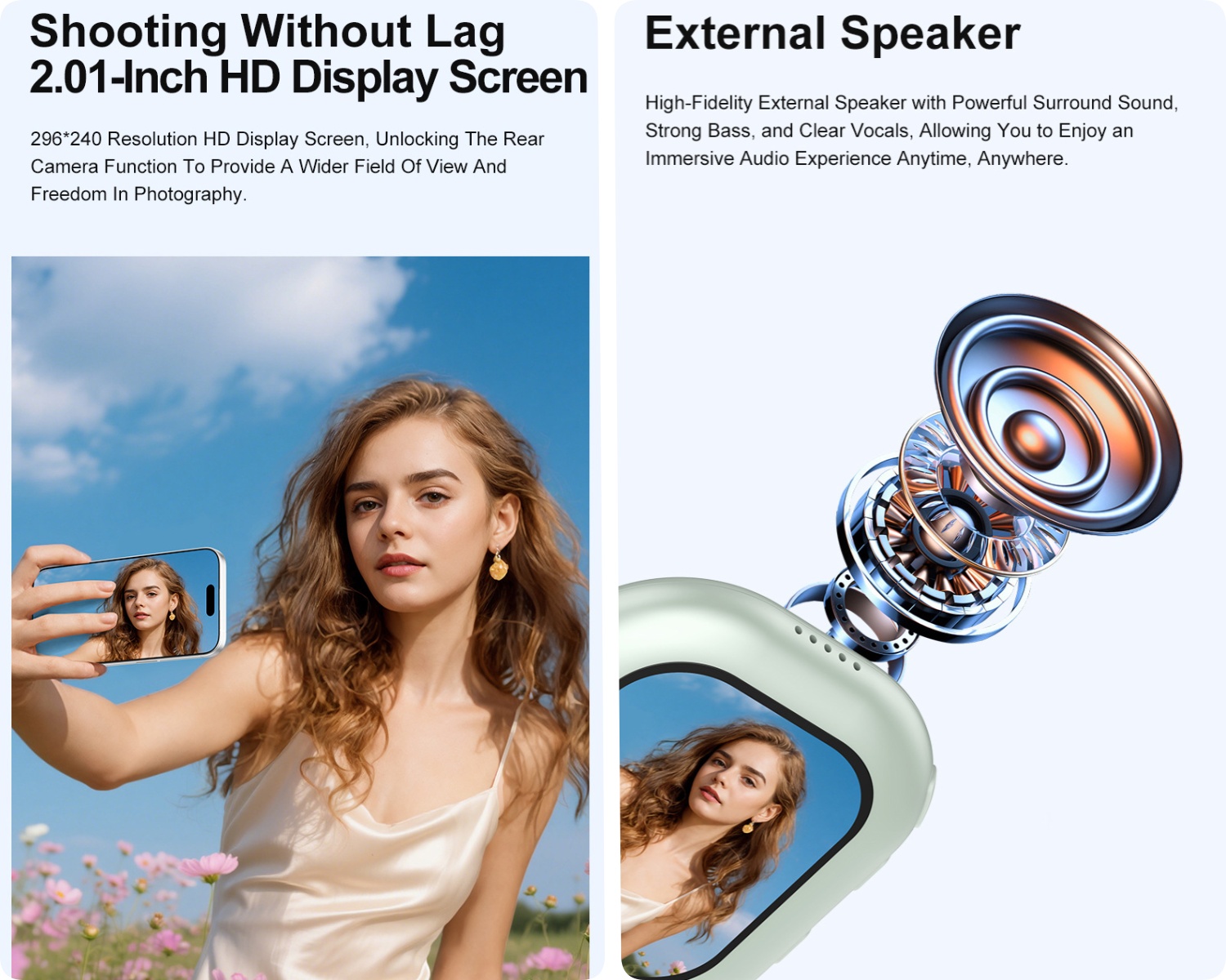 ワイヤレスミニ磁気セルフィースクリーンモニター iPhone - Photography Camera のレビューと価格